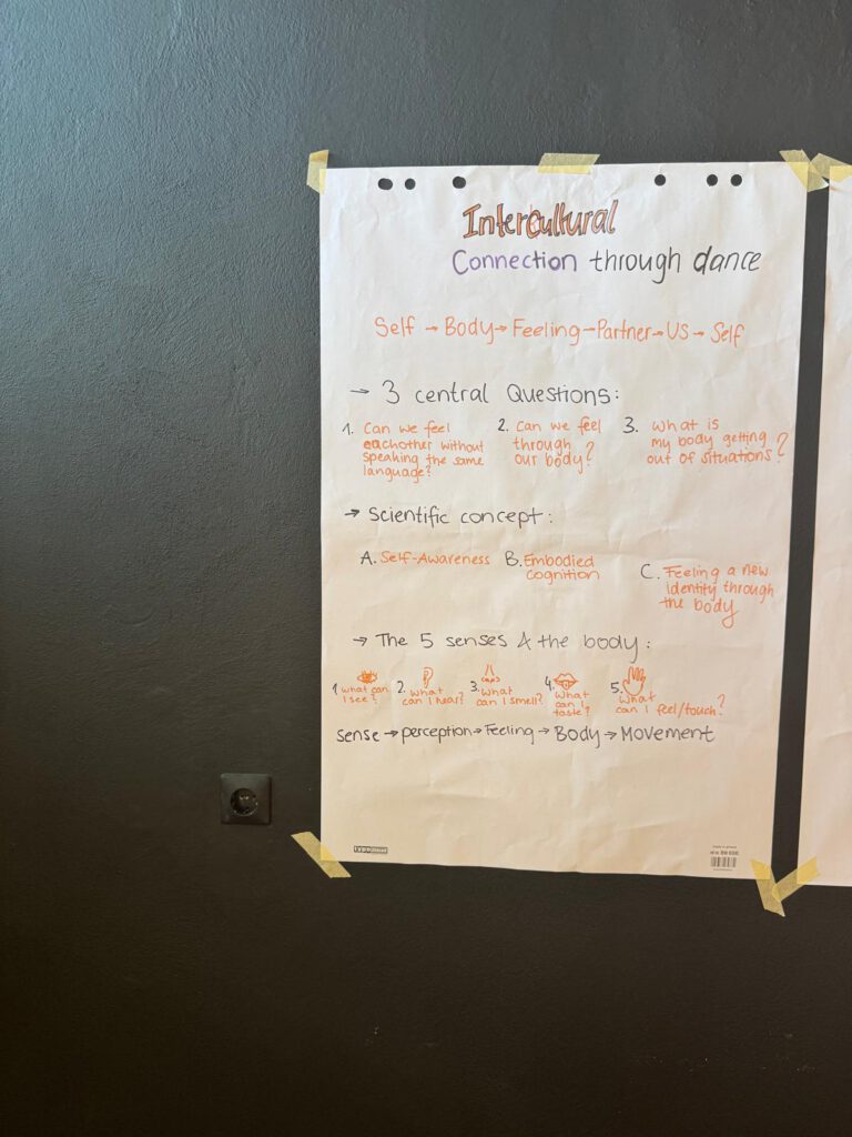 Flipchart zum interkulturellen Austausch durch Tanz