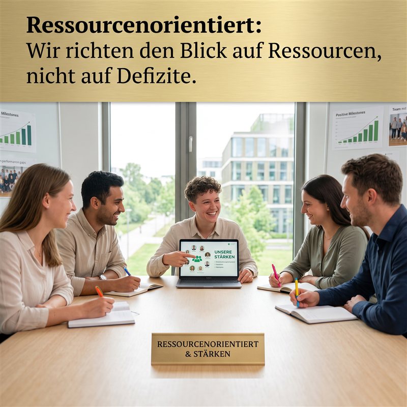 Ressourcenorientiert: Wir richten den Blick auf Ressourcen, nicht auf Defizite.